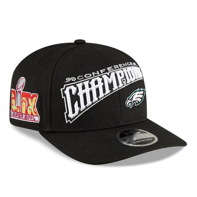 New Era Philadelphia Eagles '24 NFC Black White Red Yellow 9SEVENTY Snapback Hat