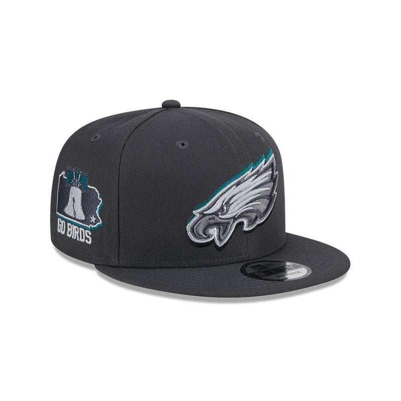New Era Philadelphia Eagles '24 Graphite White Blue 9Fifty 950 Patch Snapback