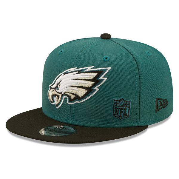 New Era Philadelphia Eagles Dark Green White Black 9Fifty 950 Patch Snapback Hat
