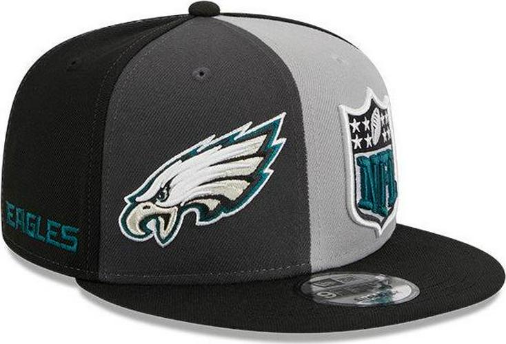 New Era Philadelphia Eagles Pinwheel Gray White Green 9Fifty 950 Patch Snapback