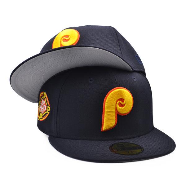 New Era Philadelphia Phillies 100th ANNI Navy Orange 59Fifty 5950 Patch Fitted