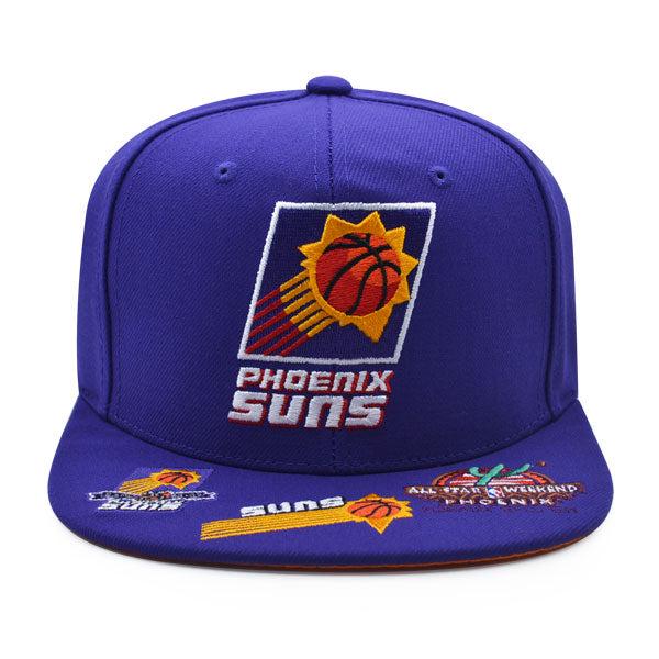 Mitchell And Ness Phoenix Suns NBA FRONT LOADED Purple Orange Patch Snapback Hat