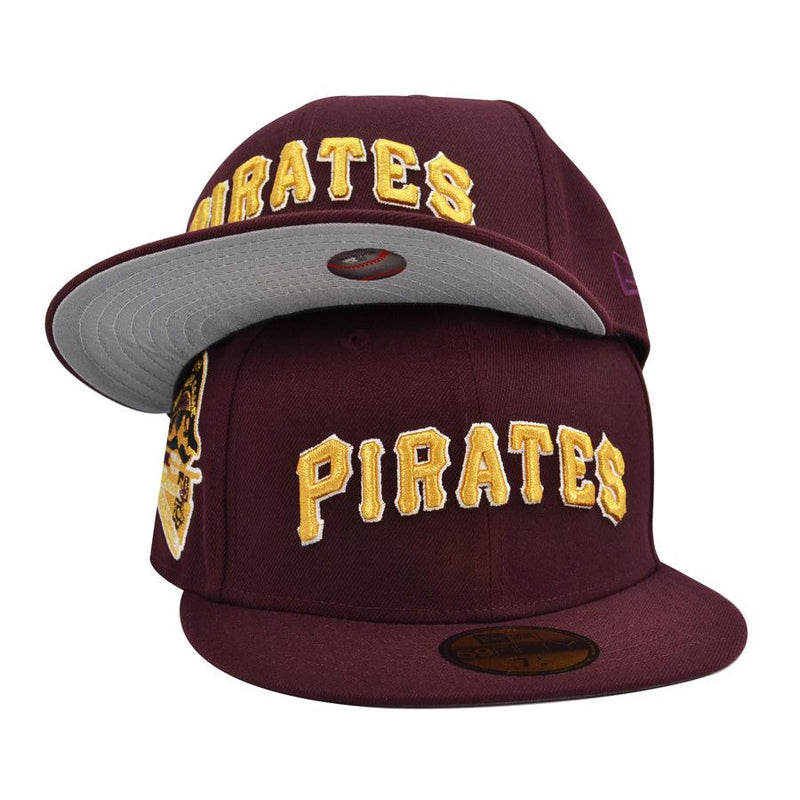 New Era Pittsburgh Pirates Maroon Yellow Gray White 59Fifty 5950 Patch Fitted