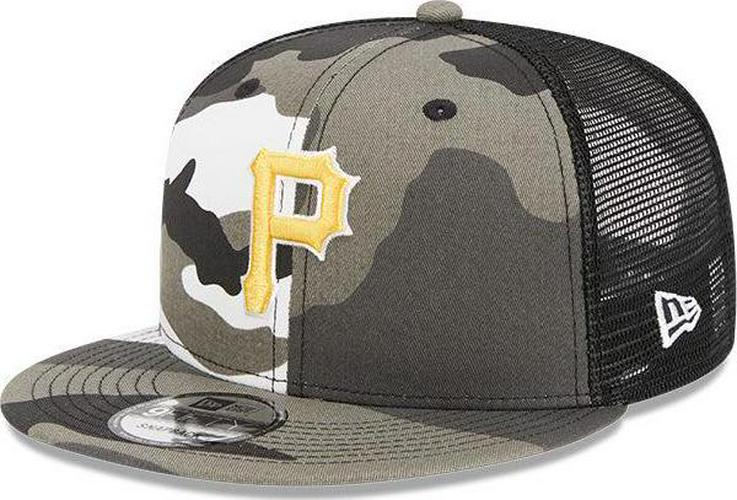 New Era Pittsburgh Pirates Camo White Gray Yellow 9Fifty 950 Patch Snapback