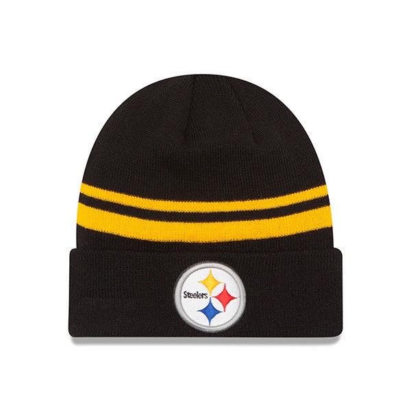 New Era Pittsburgh Steelers STRIPED Black Yellow White Red Blue Cuffed Knit Hat
