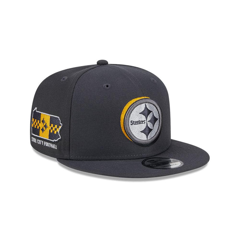 New Era Pittsburgh Steelers '24 Graphite Yellow Black 9Fifty 950 Patch Snapback