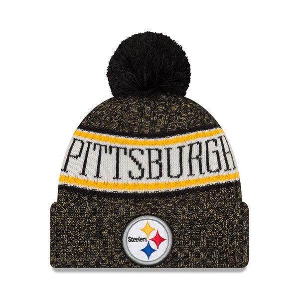 New Era Pittsburgh Steelers '18 NFL Brown Yellow White Black Pom Cuffed Knit