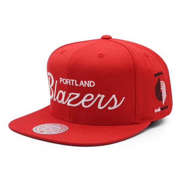 Mitchell And Ness Portland Trailblazers VINTAGE SCRIPT Red White Green Snapback