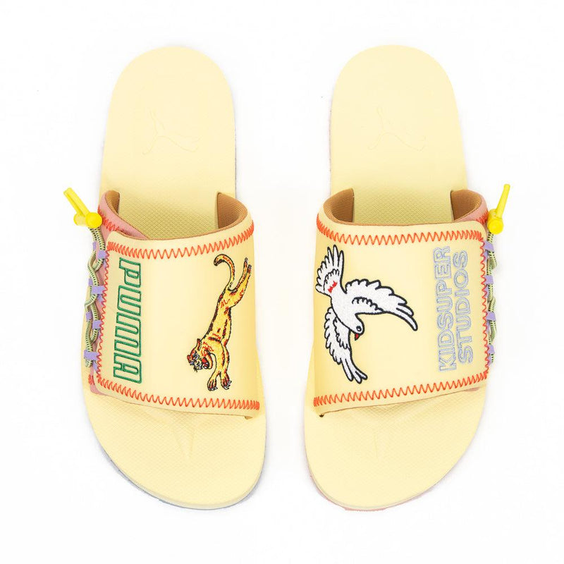 Kids Puma Wilo Super Yellow Orane Purple Green 37354301 Slide Sandal Slipper