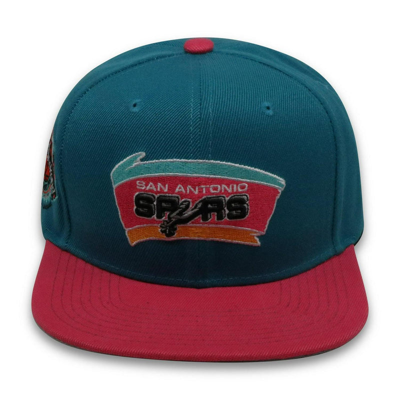 Mitchell And Ness SAN ANTONIO SPURS '96 ASG TEAL PINK GRAY Patch Snapback Hat