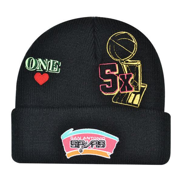 Mitchell And Ness San Antonio Spurs NBA White Yellow Green Pink Red Cuffed Knit