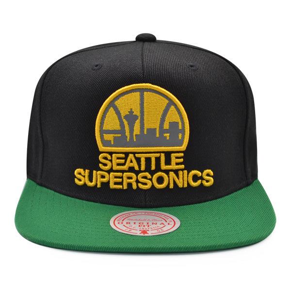 Mitchell And Ness Seattle Supersonics NBA REFLECTIVE Black Green Yellow Snapback