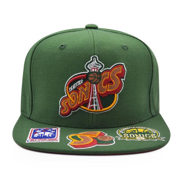 Mitchell And Ness Seattle Supersonics NBA FRONT LOADED Green Red Patch Snapback