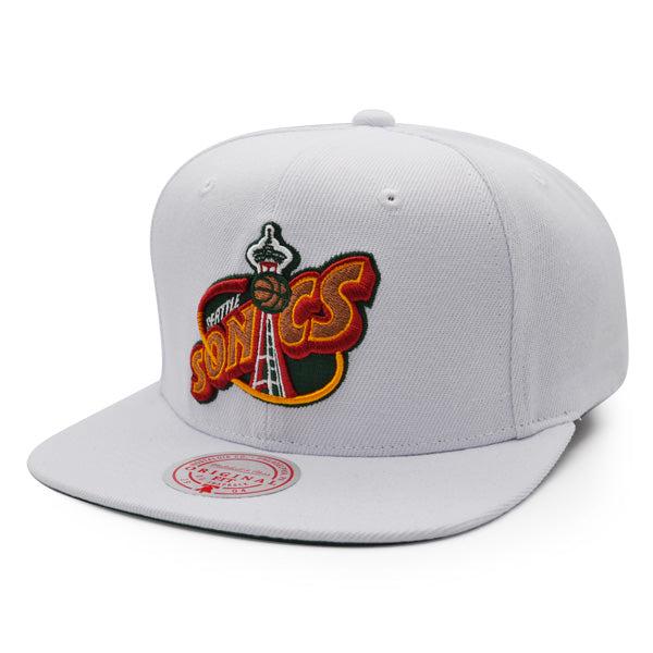 Mitchell And Ness Seattle Supersonics CLASSIC SOLID White Copper Green Snapback