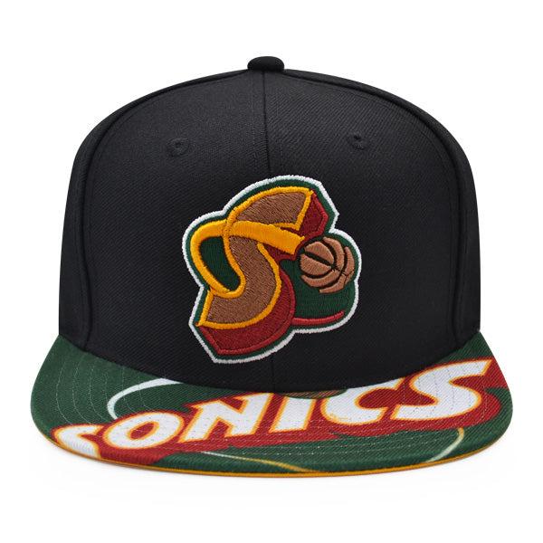 Mitchell and Ness Seattle Supersonics SWINGMAN POP Black Green Yellow Snapback