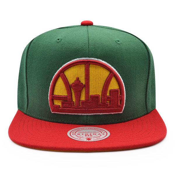 Mitchell And Ness Seattle Supersonics RELOAD Green Red Yellow Patch Snapback Hat