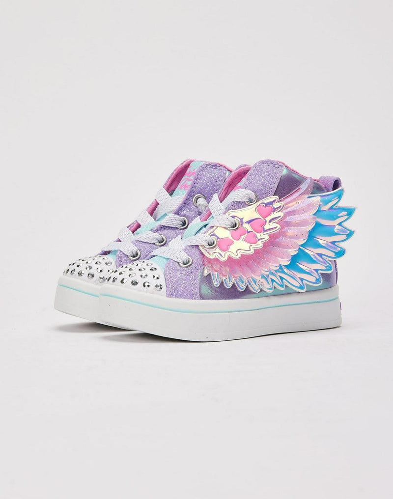 Kids Skechers Twi-Lites Wingsical Wish TD White Blue Purple 314453N Sneaker