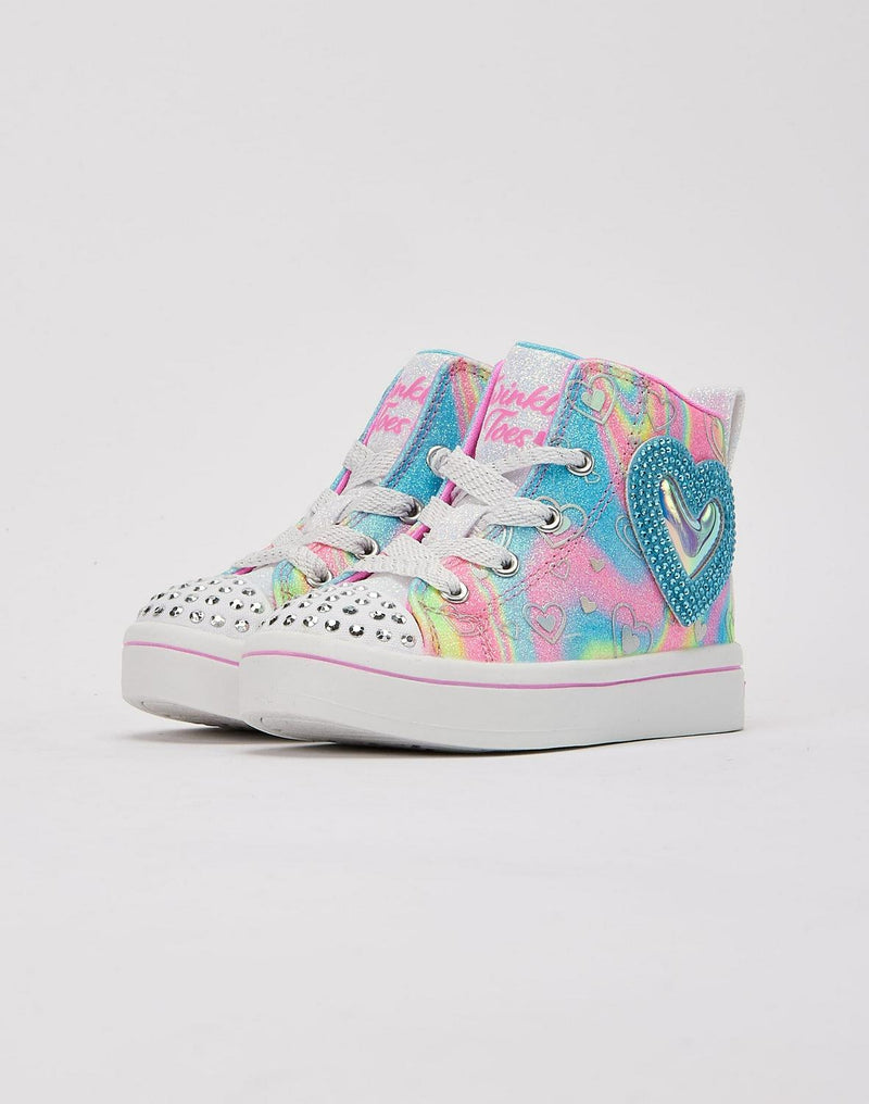 Kids Skechers Twi-Lites 2.0 Love Beyond TD White Pink Blue 314395N Sneaker
