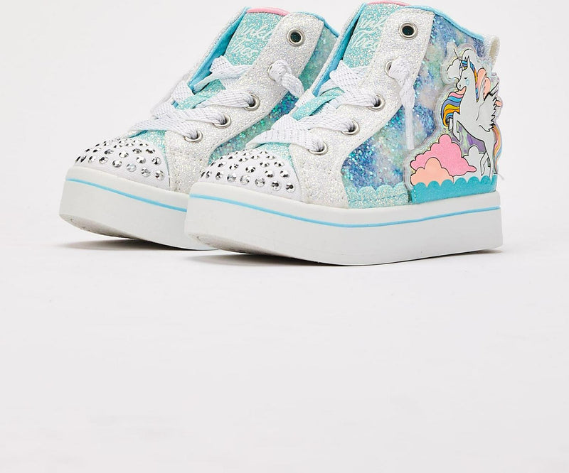 Kids Skechers Twinkle Toes Enchanted Unicorn TD White Pink TD-31499N Shoe