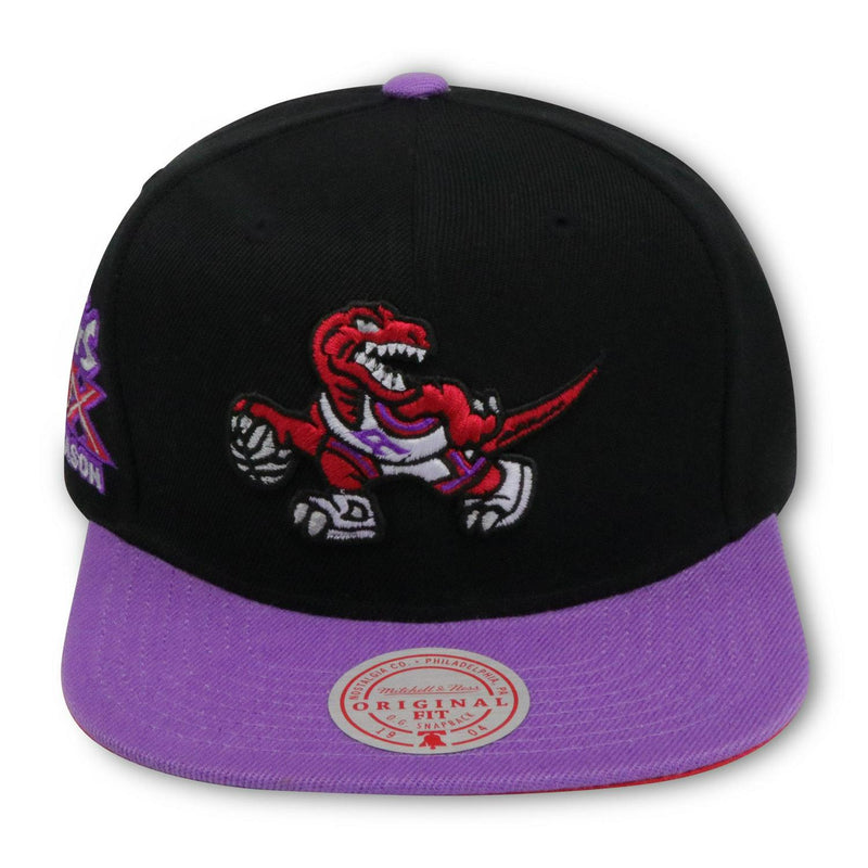 Mitchell And Ness TORONTO RAPTORS BLACK PURPLE WHITE RED Patch Snapback Cap Hat