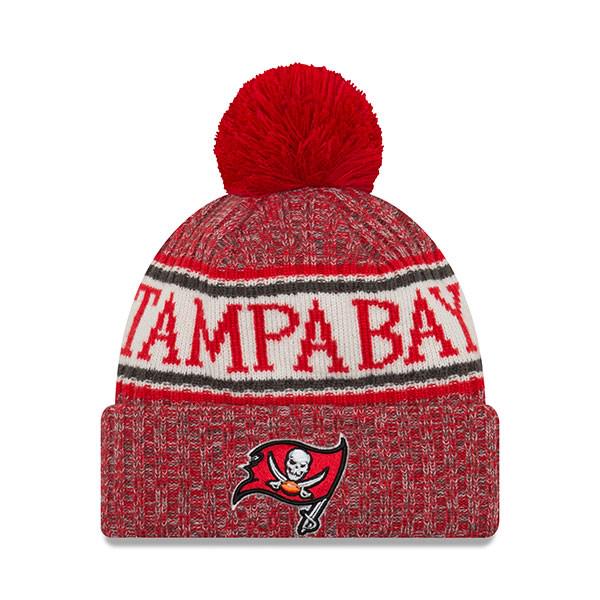 New Era Tampa Bay Buccaneers NFL On-Field SPORT KNIT Red White Cuffed Pom Hat