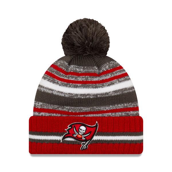 New Era Tampa Bay Buccaneers '21 NFL Brown Red White Black Pom Cuffed Knit