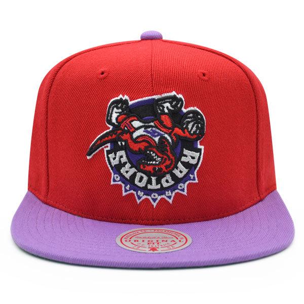 Mitchell And Ness Toronto Raptors NBA UPSIDE DOWN Red Lavender Green Snapback