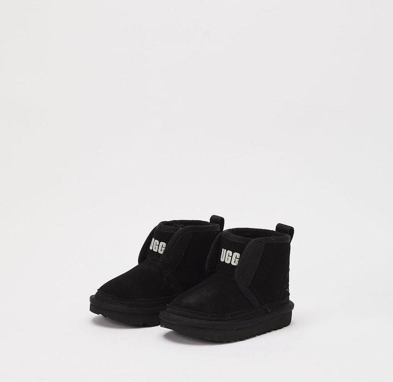 Kids UGG Neumel Ez-Fit TD Black Gold 1121037T Snow Rain Boots