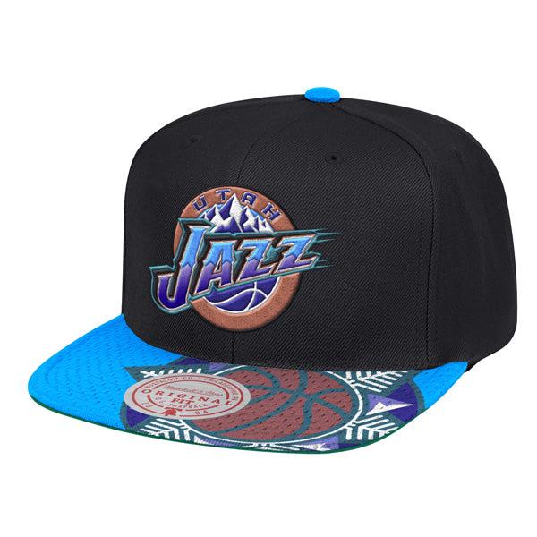 Mitchell And Ness Utah Jazz SNAP SHOT NBA Black Teal Purple Patch Snapback Hat