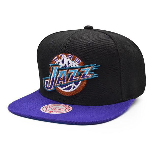 Mitchell And Ness Utah Jazz CLASSIC Black Purple Blue Patch Snapback Cap Hat
