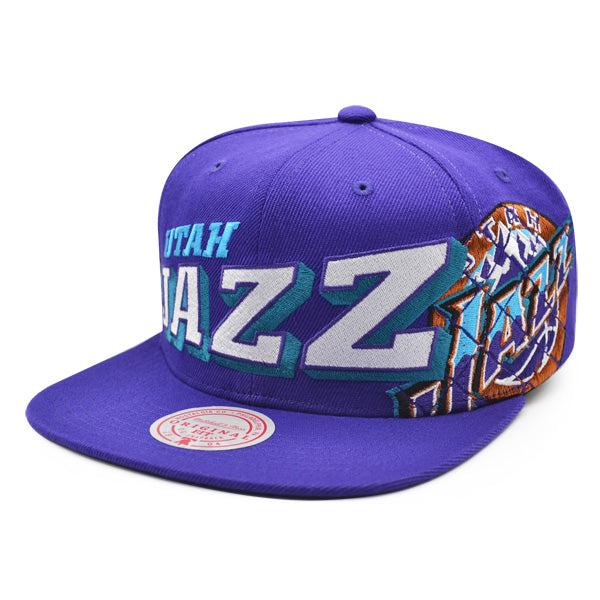 Mitchell And Ness Utah Jazz THE GRID Purple White Green Patch Snapback Cap Hat