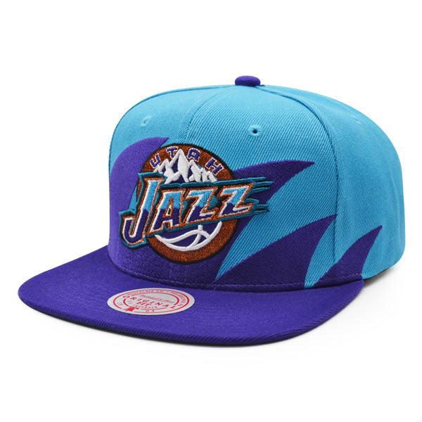 Mitchell And Ness Utah Jazz SHARKTOOTH Purple Vice Blue Green Patch Snapback Hat