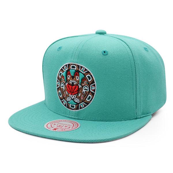 Mitchell And Ness Vancouver Grizzlies CLASSIC SOLID Teal Red Gray Patch Snapback