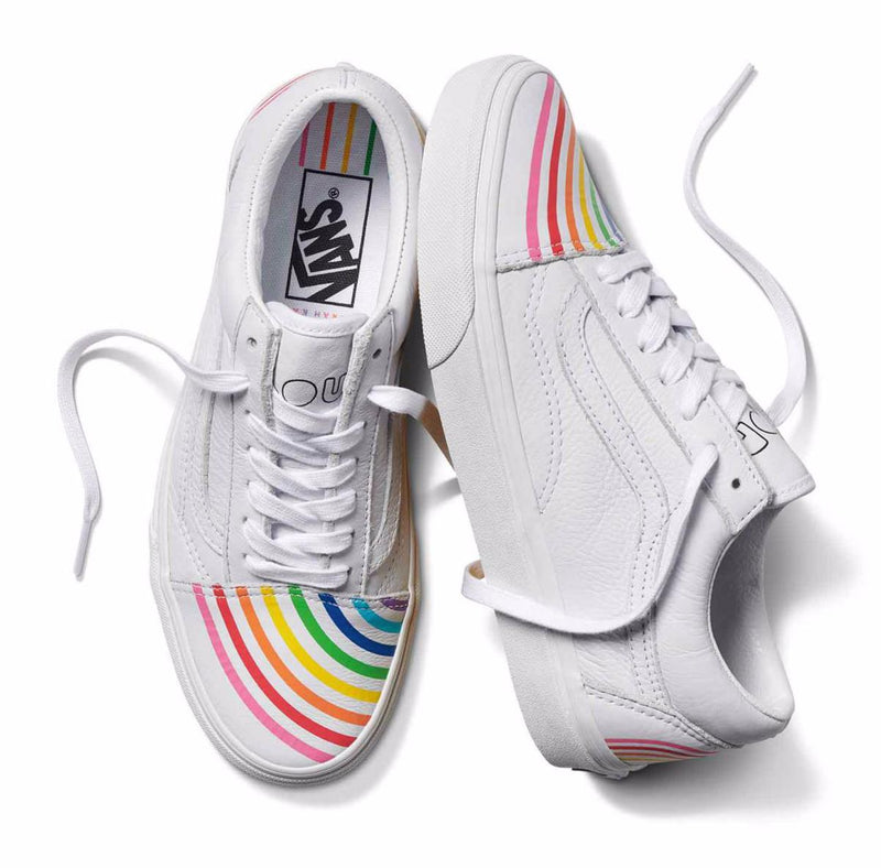 WMNS Vans Old Skool Flour Shop Silver Rainbow Pride Yellow VN0A4U3B2N7 Sneaker