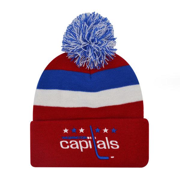 Mitchell And Ness Washington Capitals NHL Stripe Red White Blue Pop Cuffed Knit