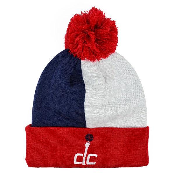 Mitchell And Ness Washington Wizards NBA Blue Red White Pom Cuffed Knit