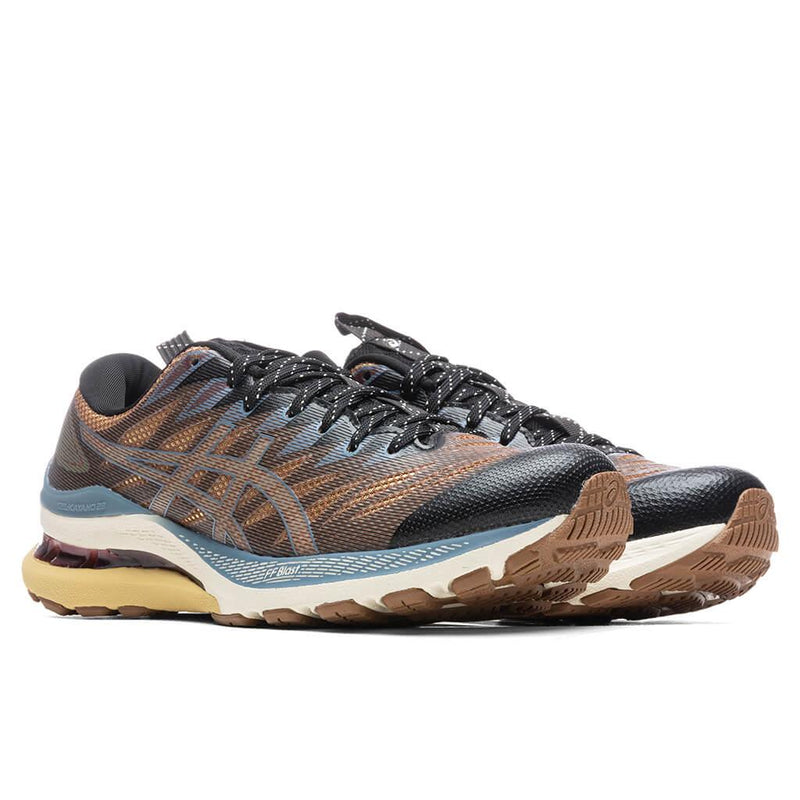 WMNS Asics FN3-S Gel-Kayano 28 Anthracite Antique Gold Black Brown 1202A261-001