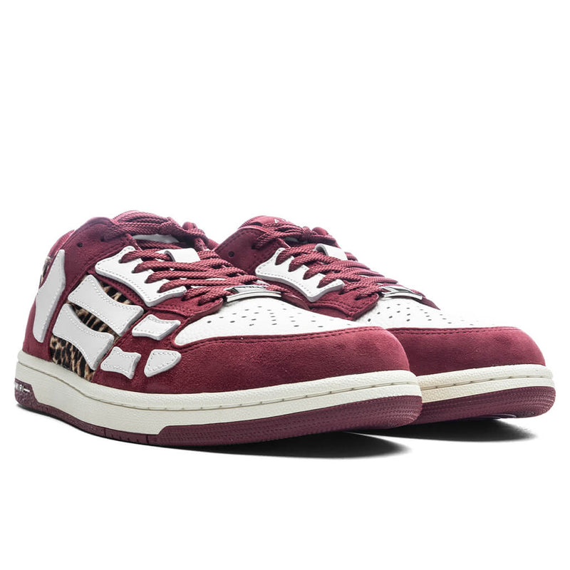 Leopard Skel Top Low - Burgundy