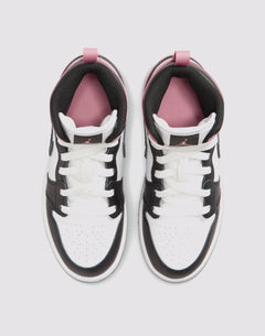 Kids Jordan Air Jordan 1 Mid PS Black White Pink Sneaker Shoe Trainer