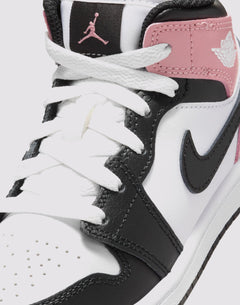 Kids Jordan Air Jordan 1 Mid PS Black White Pink Sneaker Shoe Trainer