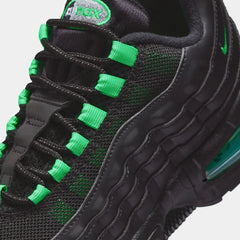 Air Max 95 Grade School Lifestyle Shoes (Black/Black/Pearl Grey/Green Shock)