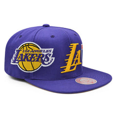 Los Angeles Lakers Mitchell & Ness NBA CHAMP PATCH up Snapback - Purple