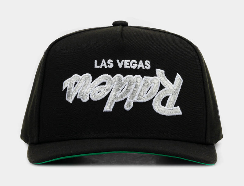 Upside down Metallic Chrome Las Vegas Raiders 950AF Snapback Mens Hat (Black/White)
