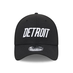 New Era 39Thirty Detroit Tigers Script Stretch Fitted Hat - Black, White