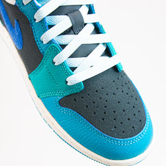 Kids Nike Air Jordan 1 Mid SS GS Anthracite Glacier Blue Teal Green White Black Sneaker Shoe Trainer