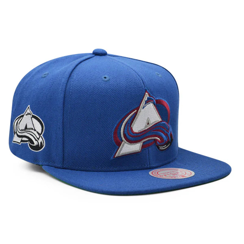 Colorado Avalanche Mitchell & Ness NHL ALTERNATE FLIP Snapback Adjustable Hat - Blue/Maroon