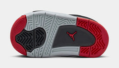 Air Jordan 4 Infant Toddler Lifestyle Shoes (Black/Wolf Grey/White/Varsity Red)