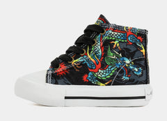 Dragon Tattoo High Top Infant Toddler Lifesyle Shoes (Black/White)