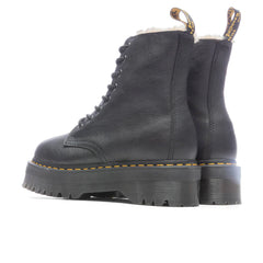 Women'S Jadon Boot Leather Faux Fur Lined Platforms - Black