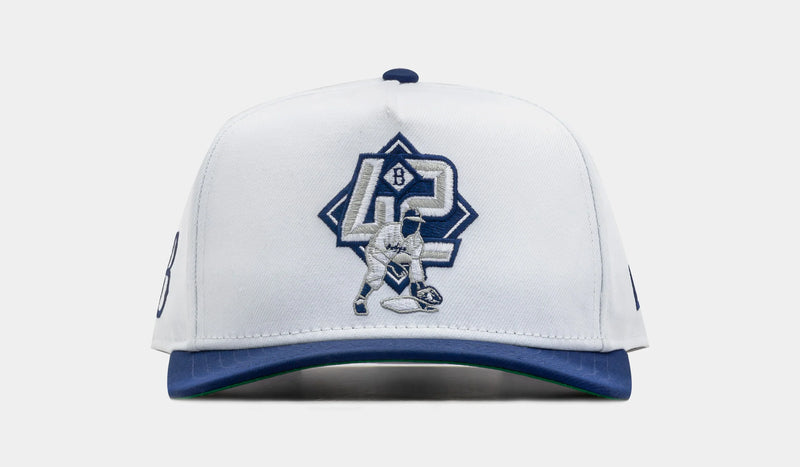 MLB Brooklyn Dodgers 42 Jackie Robinson 950AF Snapback Mens Hat (White/Blue)